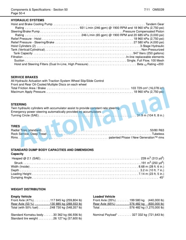 Komatsu 960E-1 Dump Truck Operation and Maintenance Manual CEAM015803 5 Komatsu 960E-1 Dump Truck Operation and Maintenance Manual CEAM015803 - Image 5