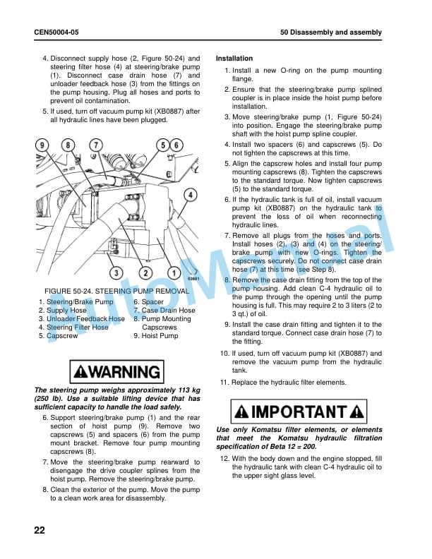 Komatsu 960E-1 Dump Truck Shop Manual CEBM021304 5 Komatsu 960E-1 Dump Truck Shop Manual CEBM021304 - Image 5