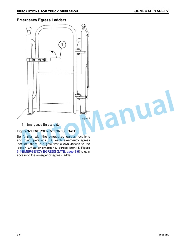 Alternative view of Komatsu 960E-2K Dump Truck Operation and Maintenance Manual CEAM026402