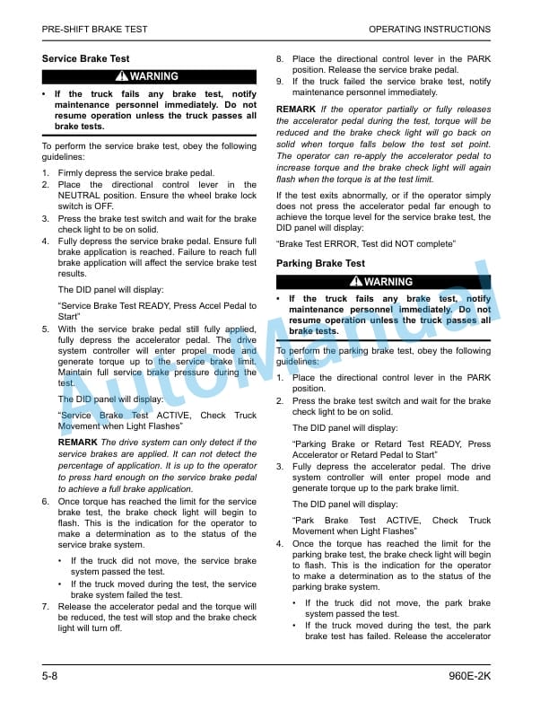 Komatsu 960E-2K Dump Truck Operation and Maintenance Manual CEAM026404 3 Komatsu 960E-2K Dump Truck Operation and Maintenance Manual CEAM026404 - Image 3