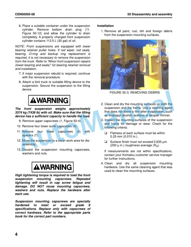 Komatsu 960E-2K Dump Truck Shop Manual CEBM026303 5 Komatsu 960E-2K Dump Truck Shop Manual CEBM026303 - Image 5