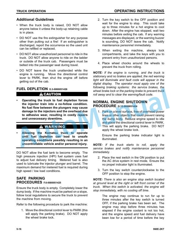 Komatsu 960E-2KT Dump Truck Operation and Maintenance Manual CEAM028202 3 Komatsu 960E-2KT Dump Truck Operation and Maintenance Manual CEAM028202 - Image 3