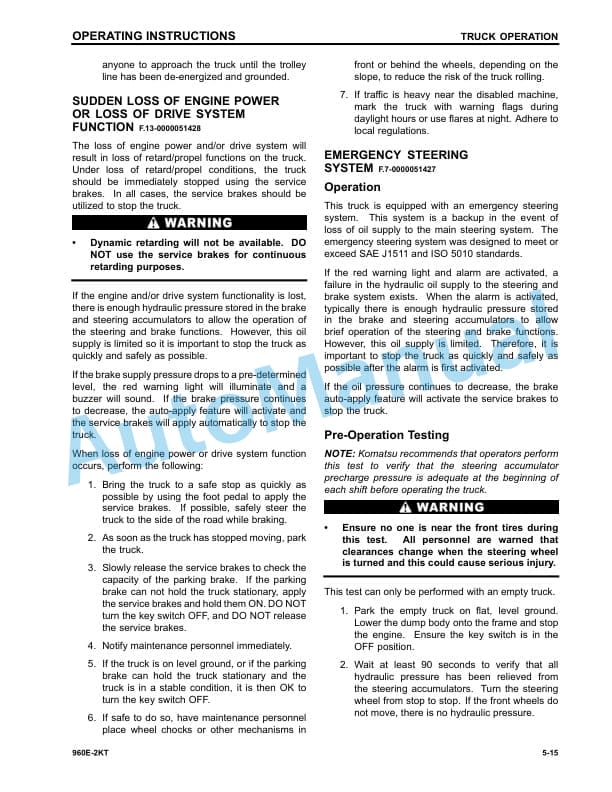 Komatsu 960E-2KT Dump Truck Operation and Maintenance Manual CEAM030600 3 Komatsu 960E-2KT Dump Truck Operation and Maintenance Manual CEAM030600 - Image 3