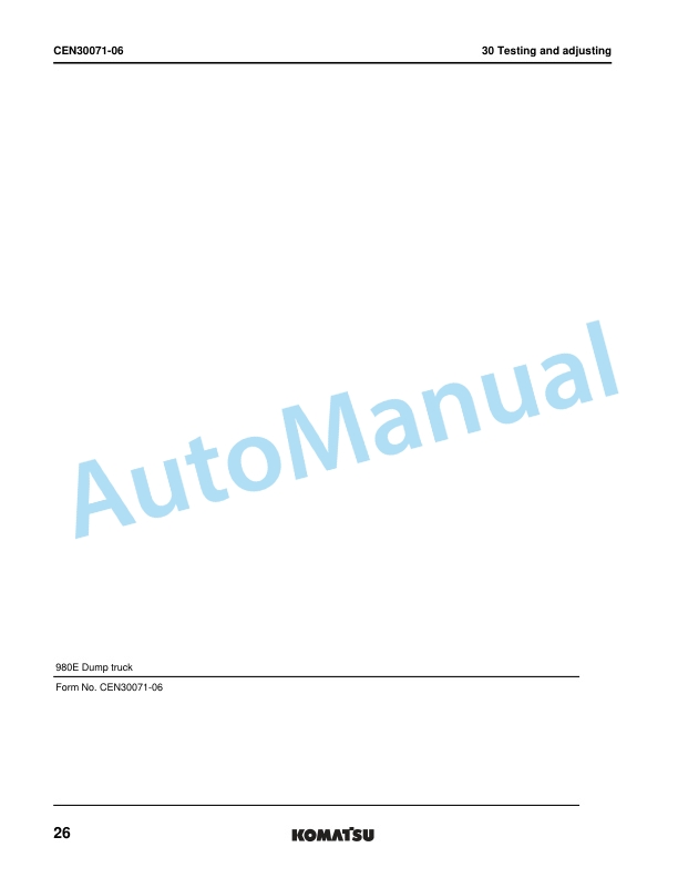 Komatsu 980E-4 Dump Truck Shop Manual CEBM031007 2 Komatsu 980E-4 Dump Truck Shop Manual CEBM031007 - Image 2