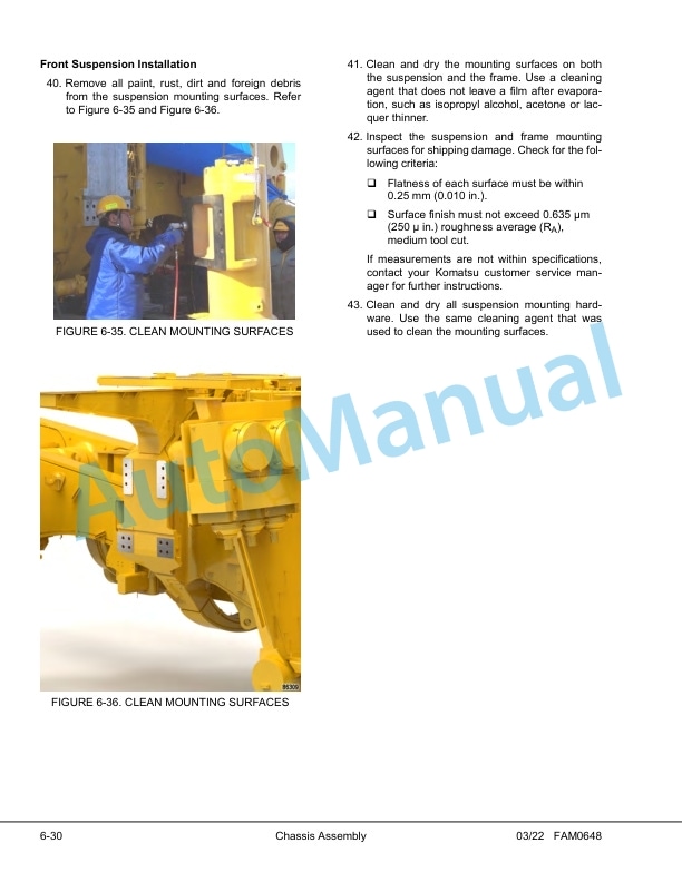 Alternative view of Komatsu 980E-5 Dump Truck Field Assembly Instruction CEAW009705