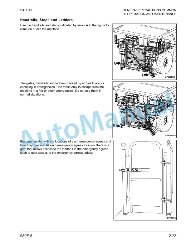 Alternative view of Komatsu 980E-5 Dump Truck Operation and Maintenance Manual CEAM035603