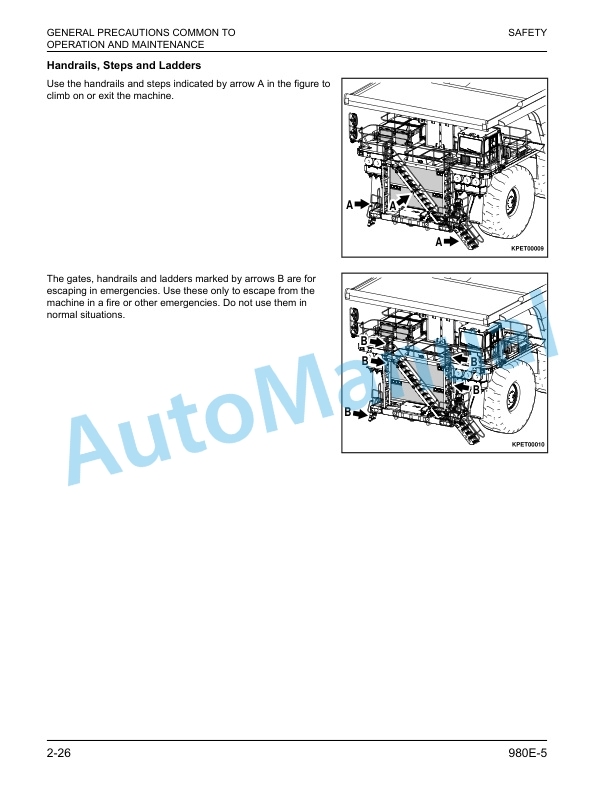 Alternative view of Komatsu 980E-5 Dump Truck Operation and Maintenance Manual CEAM035605