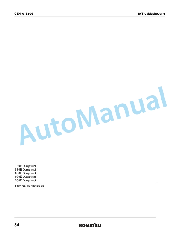 Komatsu 980E-5 Dump Truck Shop Manual CEBM033902 4 Komatsu 980E-5 Dump Truck Shop Manual CEBM033902 - Image 4