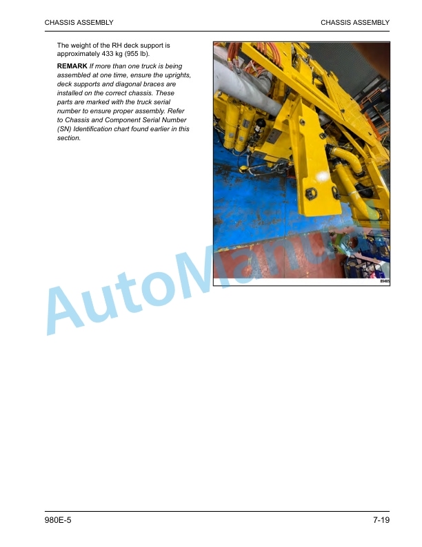Alternative view of Komatsu 980E-5 Electric Dump Truck Field Assembly Instruction CEAW012601