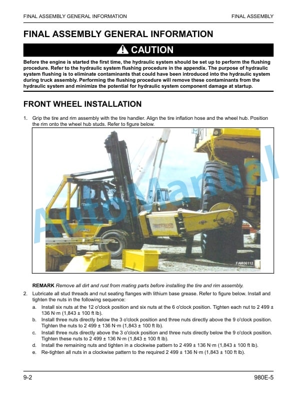 Komatsu 980E-5 Electric Dump Truck Field Assembly Instruction CEAW012602 3 Komatsu 980E-5 Electric Dump Truck Field Assembly Instruction CEAW012602 - Image 3