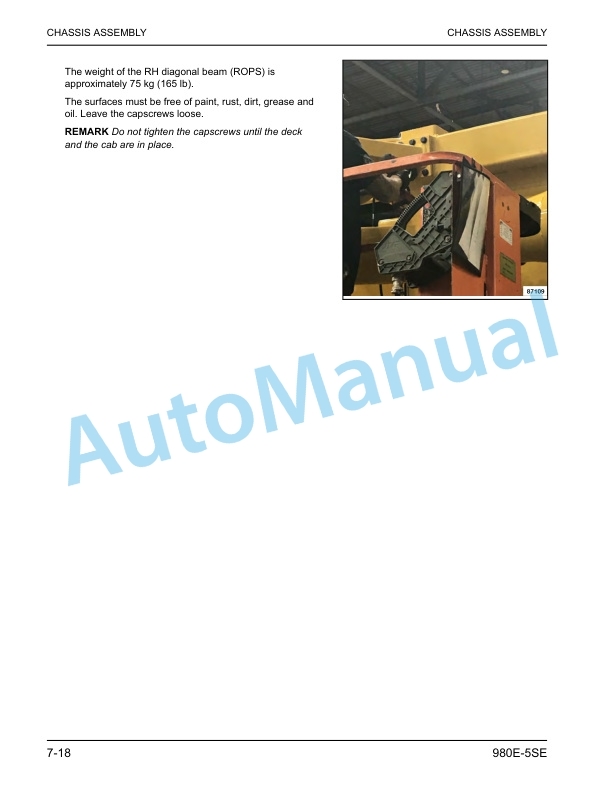 Alternative view of Komatsu 980E-5SE Dump Truck Field Assembly Instruction CEAW013604