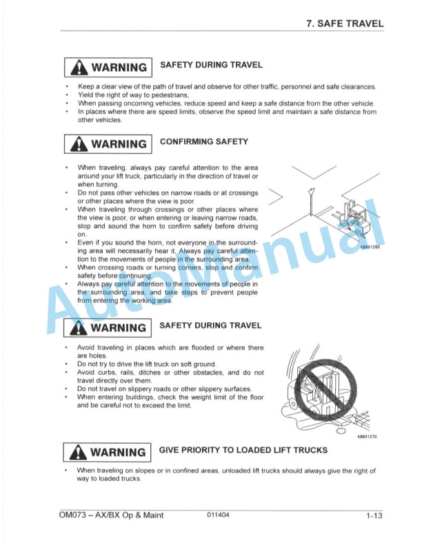 Komatsu AX and BX Forklift Truck Operation and Maintenance Manual OM073 2 Komatsu AX and BX Forklift Truck Operation and Maintenance Manual OM073-2
