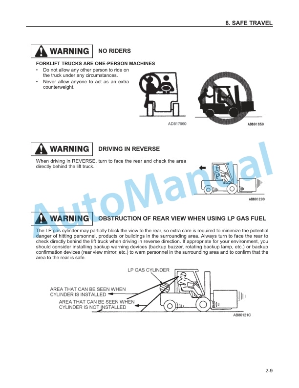 Alternative view of Komatsu AX20 and BX20 Forklift Truck Operation and Maintenance Manual OM073