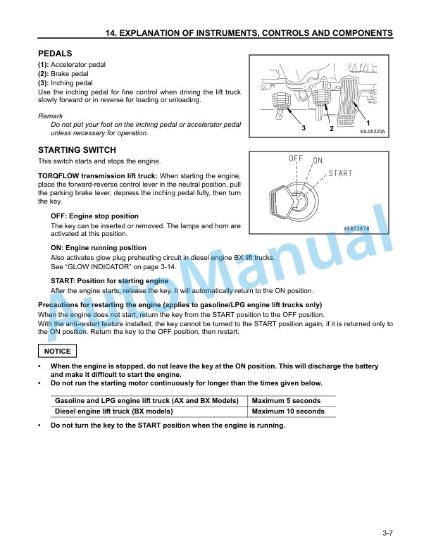 Komatsu AX50, BX50 Series Forklift Truck Operation and Maintenance Manual OM200 3 Komatsu AX50, BX50 Series Forklift Truck Operation and Maintenance Manual OM200 - Image 3