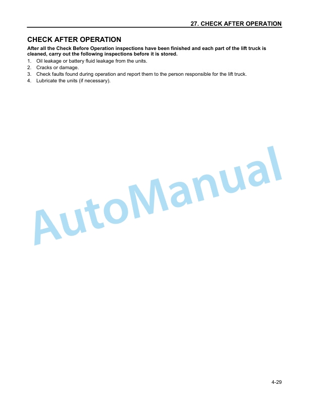 Komatsu AX50, BX50 Series Forklift Truck Operation and Maintenance Manual OM200 5 Komatsu AX50, BX50 Series Forklift Truck Operation and Maintenance Manual OM200 - Image 5