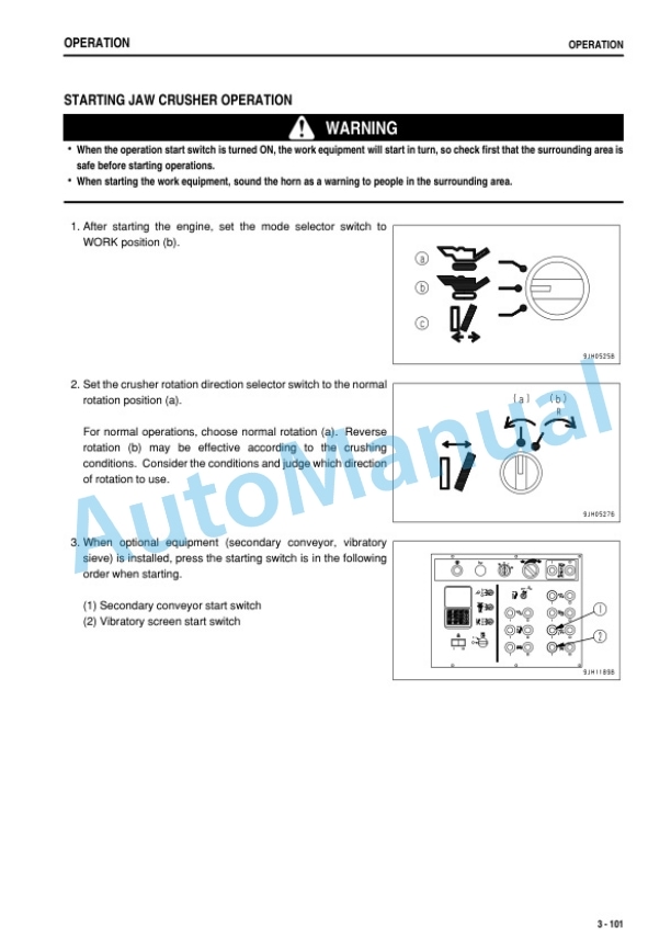 Komatsu BR380JG-1E0 Mobile Crusher Operation and Maintenance Manual PEN01800-00 3 Komatsu BR380JG-1E0 Mobile Crusher Operation and Maintenance Manual PEN01800-00-3