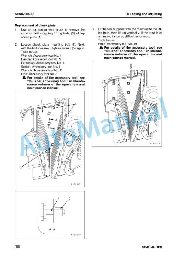 Komatsu BR380JG-1E0 Mobile Crusher Shop Manual SEN01341-08 3 Komatsu BR380JG-1E0 Mobile Crusher Shop Manual SEN01341-08 - Image 3