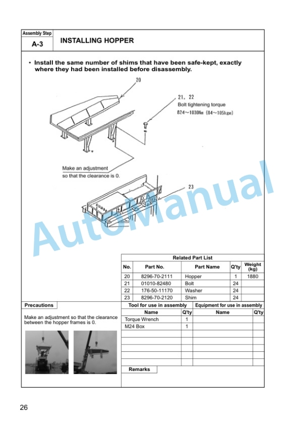 Komatsu BR480RG-1 Galeo Mobile Crusher Field Assembly Manual SEAW003601 3 Komatsu BR480RG-1 Galeo Mobile Crusher Field Assembly Manual SEAW003601 - Image 3