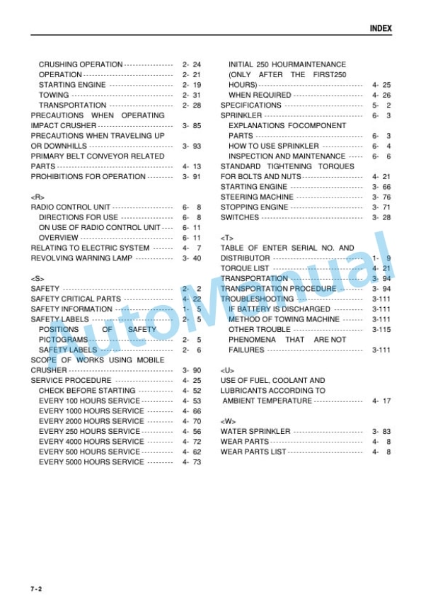 Komatsu BR480RG-1 Galeo Mobile Crusher Operation and Maintenance Manual SEAM047100T 5 Komatsu BR480RG-1 Galeo Mobile Crusher Operation and Maintenance Manual SEAM047100T - Image 5
