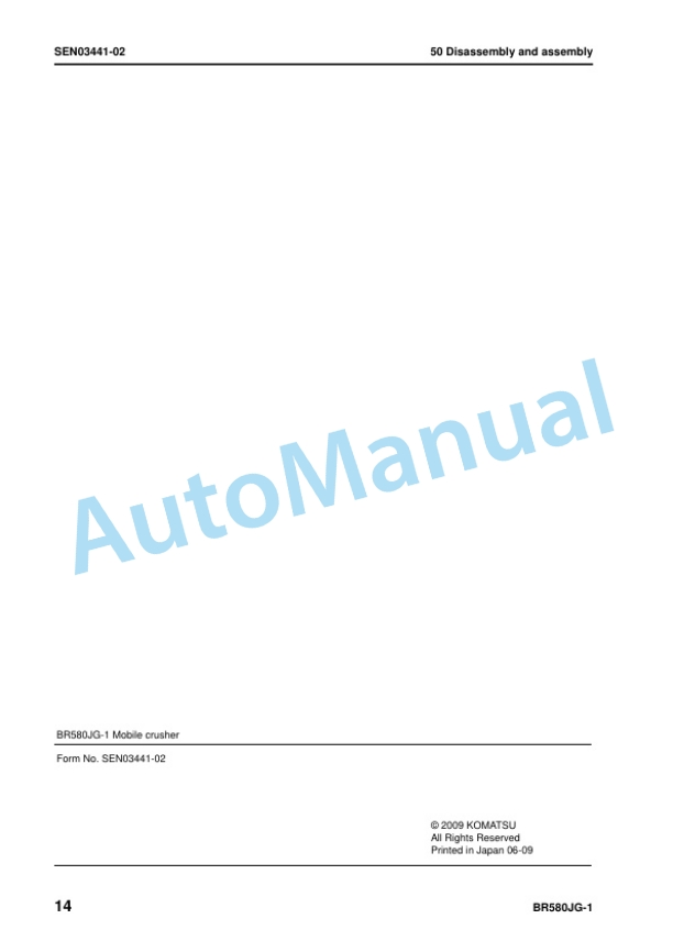 Komatsu BR580JG-1 Mobile Crusher Shop Manual SEN02602-06 5 Komatsu BR580JG-1 Mobile Crusher Shop Manual SEN02602-06 - Image 5