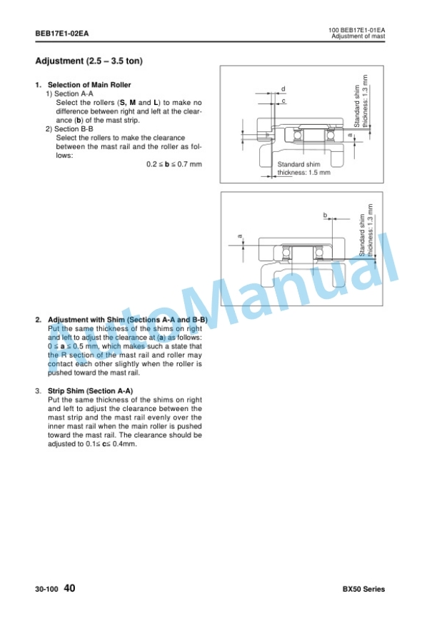 Komatsu BX50 Series Forklift Truck Shop Manual BEB17E1-06 3 Komatsu BX50 Series Forklift Truck Shop Manual BEB17E1-06 - Image 3