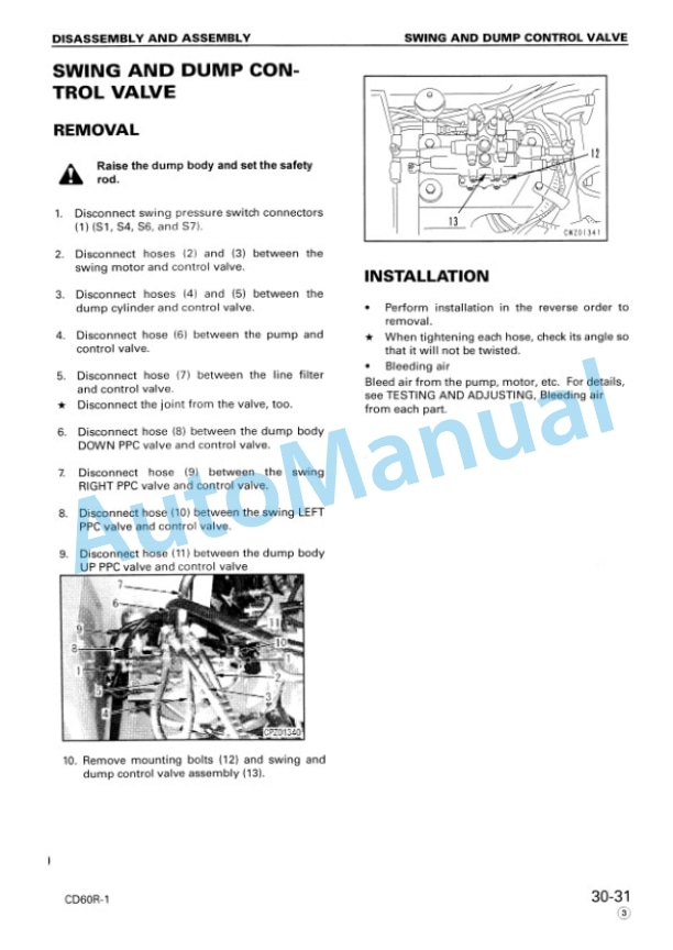 Komatsu CD60R-1 Crawler Carrier Shop Manual SEBM019903 5 Komatsu CD60R-1 Crawler Carrier Shop Manual SEBM019903-5