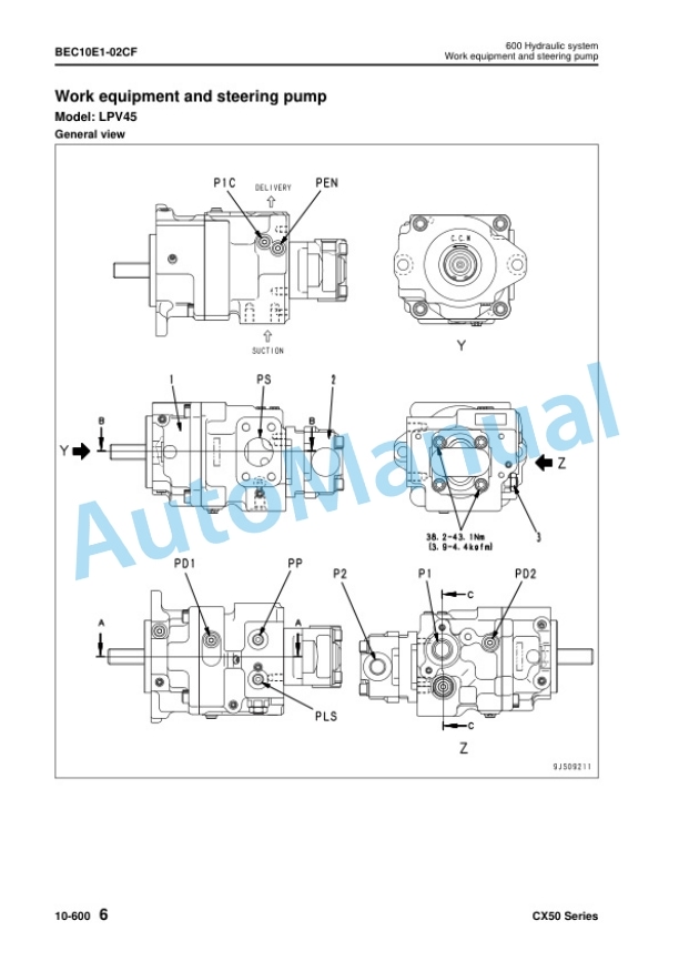 Alternative view of Komatsu CX50 Series Forklift Truck Shop Manual BEC10E1-09