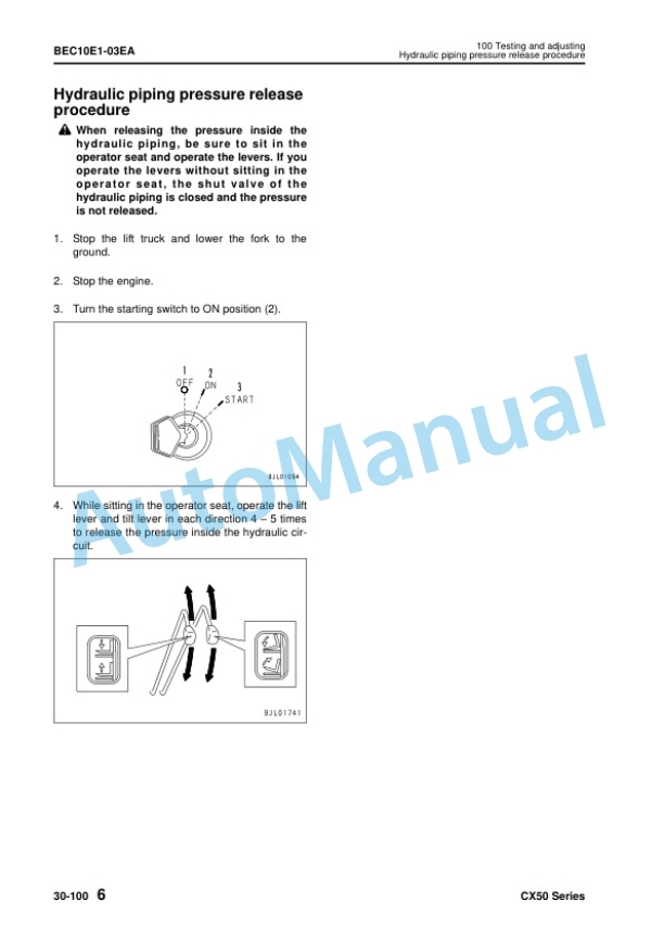 Komatsu CX50 Series Forklift Truck Shop Manual BEC10E1-09 3 Komatsu CX50 Series Forklift Truck Shop Manual BEC10E1-09 - Image 3