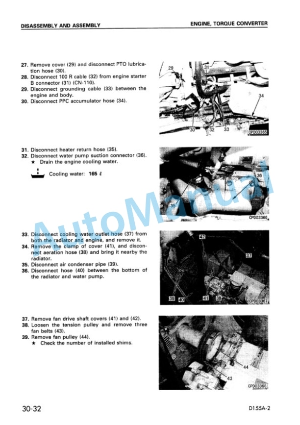 Komatsu D155A-2 Bull Dozer Shop Manual SEBM018602 4 Komatsu D155A-2 Bull Dozer Shop Manual SEBM018602 - Image 4