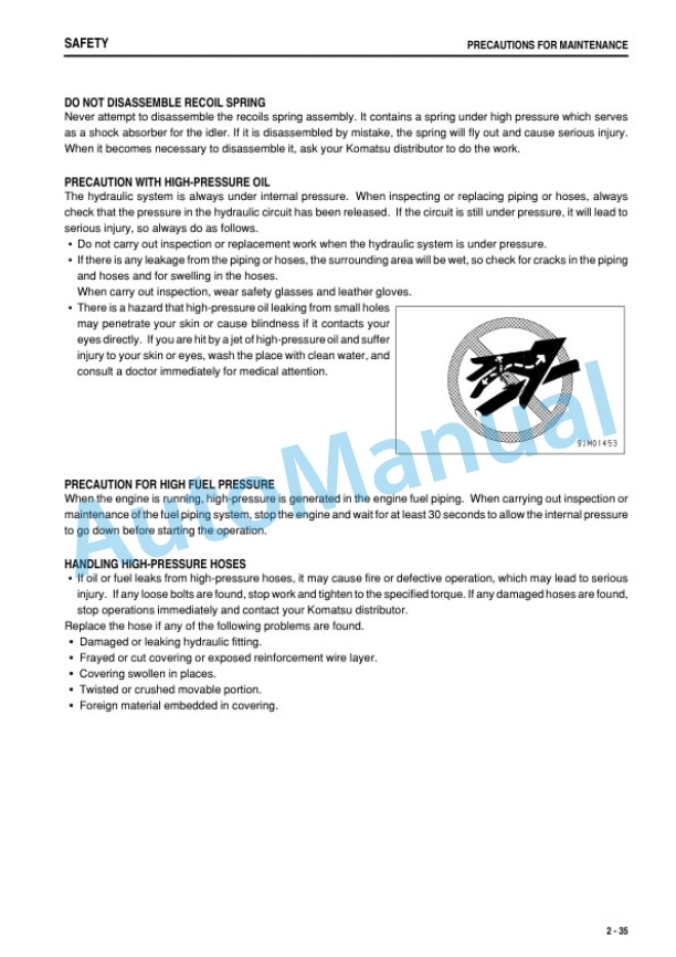 Komatsu D155A-5 Bull Dozer Operation and Maintenance Manual TEN00170-00 2 Komatsu D155A-5 Bull Dozer Operation and Maintenance Manual TEN00170-00 - Image 2