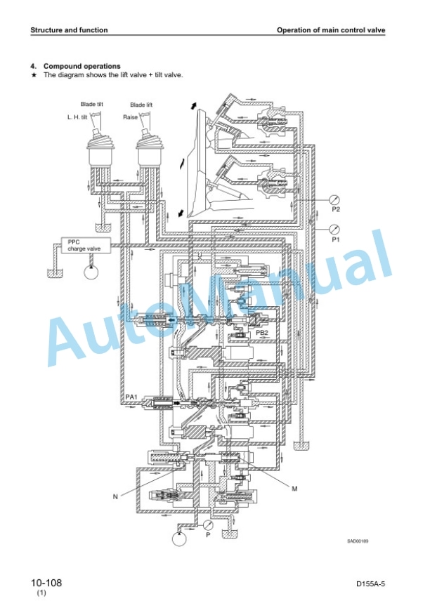 Alternative view of Komatsu D155A-5 Bull Dozer Shop Manual SEBM023301