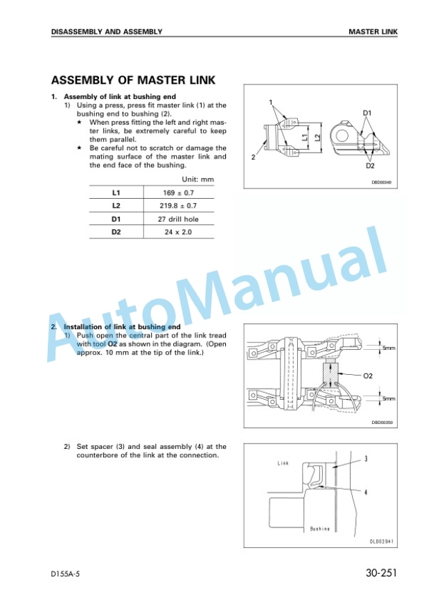 Komatsu D155A-5 Bull Dozer Shop Manual SEBM023302 5 Komatsu D155A-5 Bull Dozer Shop Manual SEBM023302 - Image 5