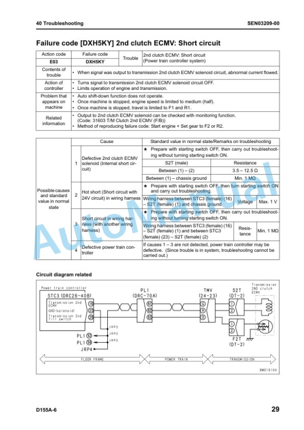 Komatsu D155A-6 Bull Dozer Shop Manual SEN02854-11 4 Komatsu D155A-6 Bull Dozer Shop Manual SEN02854-11 - Image 4