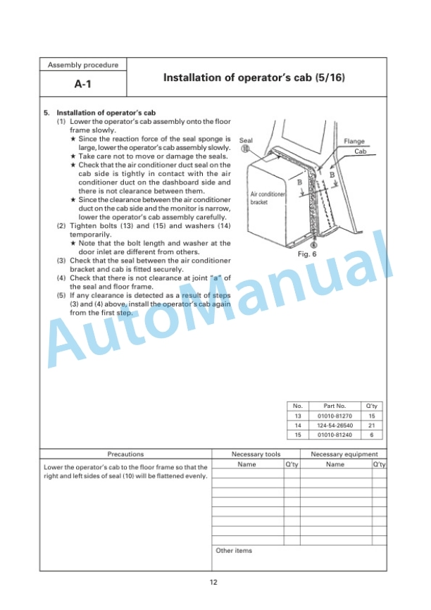 Komatsu D155AX-5 Bull Dozer Field Assembly Instruction GEN00002-00 3 Komatsu D155AX-5 Bull Dozer Field Assembly Instruction GEN00002-00 - Image 3