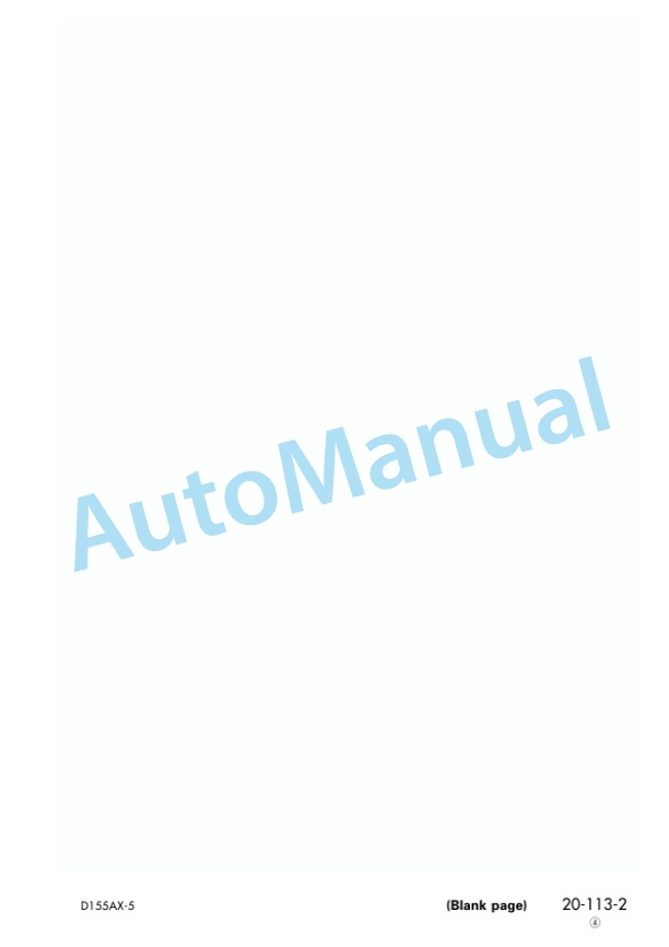 Komatsu D155AX-5 Bull Dozer Shop Manual SEBM016204 2 Komatsu D155AX-5 Bull Dozer Shop Manual SEBM016204-2