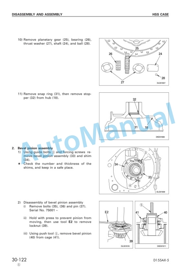Komatsu D155AX-5 Bull Dozer Shop Manual SEBM016205 4 Komatsu D155AX-5 Bull Dozer Shop Manual SEBM016205-4