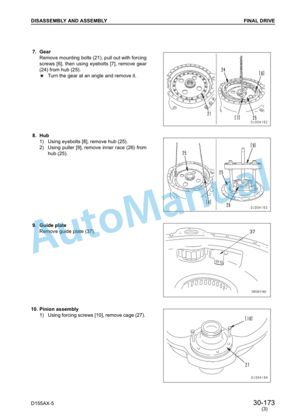 Komatsu D155AX-5 Bull Dozer Shop Manual SEBM034807 5 Komatsu D155AX-5 Bull Dozer Shop Manual SEBM034807 - Image 5