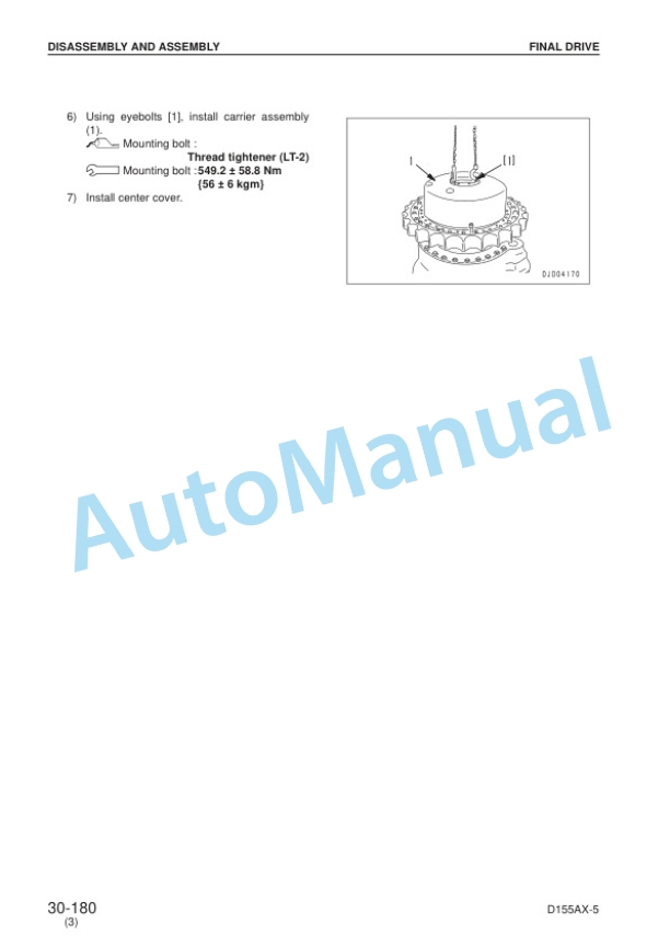 Komatsu D155AX-5 Bull Dozer Shop Manual SEBM034808 5 Komatsu D155AX-5 Bull Dozer Shop Manual SEBM034808 - Image 5