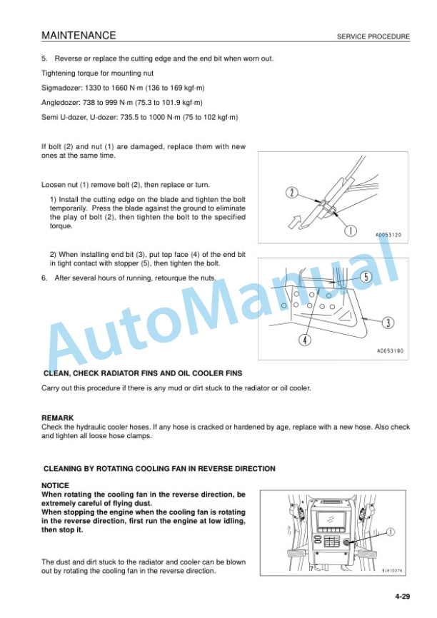 Komatsu D155AX-6 Bull Dozer Operation and Maintenance Manual EEAM025000 5 Komatsu D155AX-6 Bull Dozer Operation and Maintenance Manual EEAM025000 - Image 5