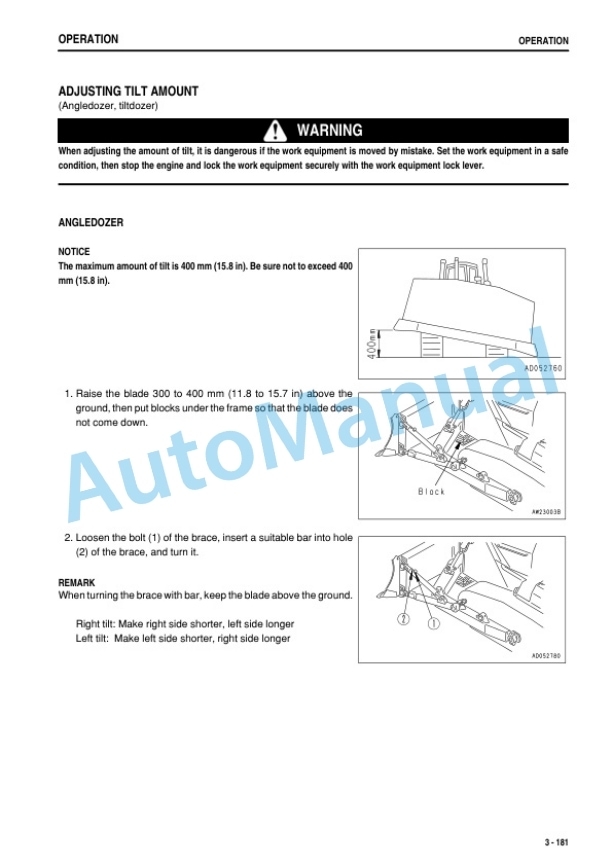 Komatsu D155AX-6 Bull Dozer Operation and Maintenance Manual PEN01309-05 4 Komatsu D155AX-6 Bull Dozer Operation and Maintenance Manual PEN01309-05-4