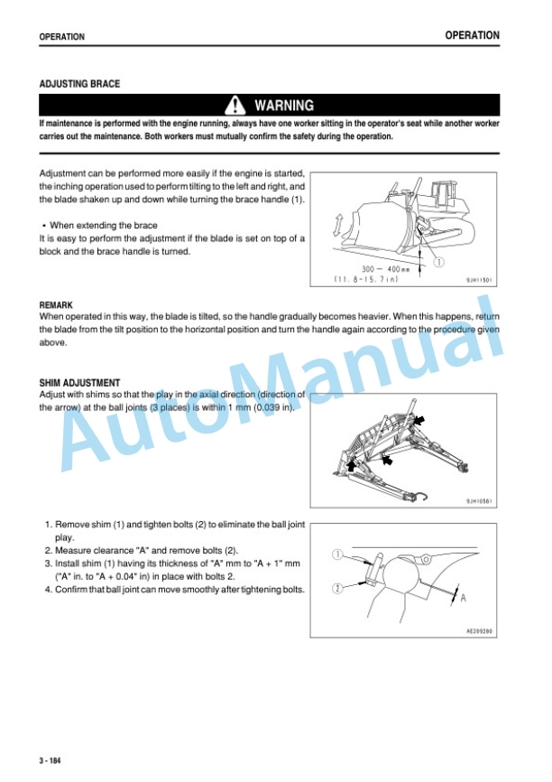 Komatsu D155AX-6 Bull Dozer Operation and Maintenance Manual PEN01487-07 4 Komatsu D155AX-6 Bull Dozer Operation and Maintenance Manual PEN01487-07-4