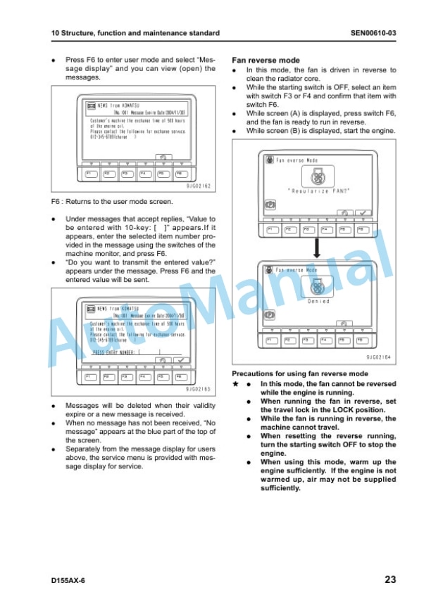 Komatsu D155AX-6 Bull Dozer Shop Manual SEN00596-23 2 Komatsu D155AX-6 Bull Dozer Shop Manual SEN00596-23 - Image 2