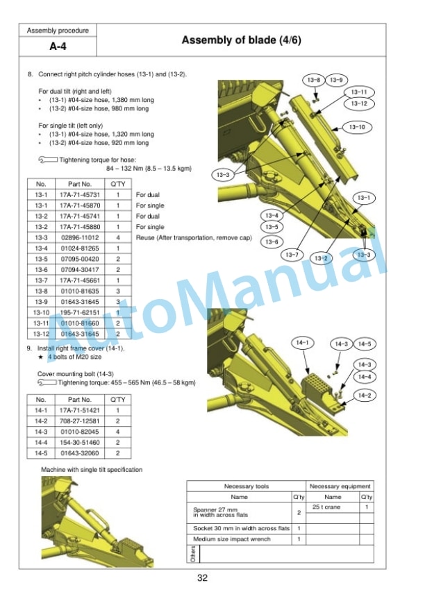 Komatsu D155AX-7 Bull Dozer Field Assembly Instruction GEN00108-03 3 Komatsu D155AX-7 Bull Dozer Field Assembly Instruction GEN00108-03 - Image 3