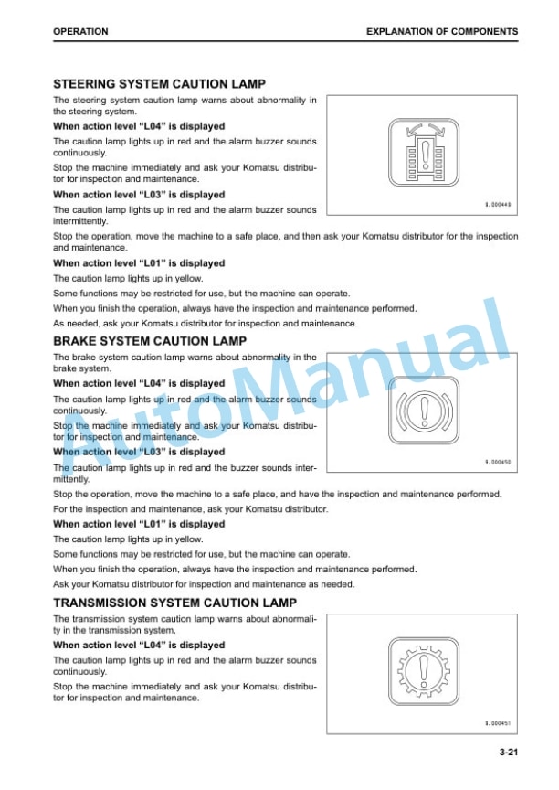 Komatsu D155AX-8 Bull Dozer Operation and Maintenance Manual EENAM03343 2 Komatsu D155AX-8 Bull Dozer Operation and Maintenance Manual EENAM03343 - Image 2