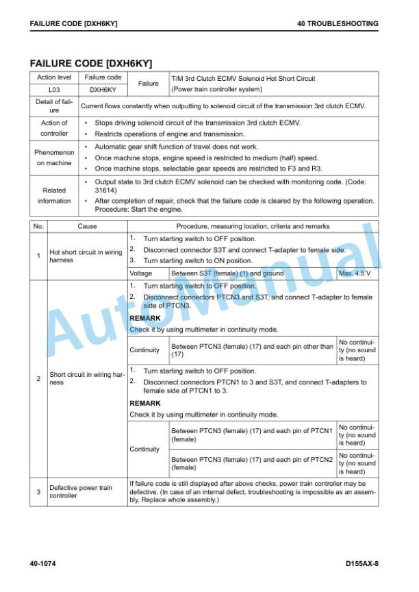 Komatsu D155AX-8 Bull Dozer Shop Manual SEN06497-06 4 Komatsu D155AX-8 Bull Dozer Shop Manual SEN06497-06 - Image 4