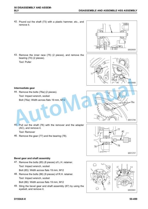 Komatsu D155AX-8 Bull Dozer Shop Manual SEN06497-11 5 Komatsu D155AX-8 Bull Dozer Shop Manual SEN06497-11 - Image 5