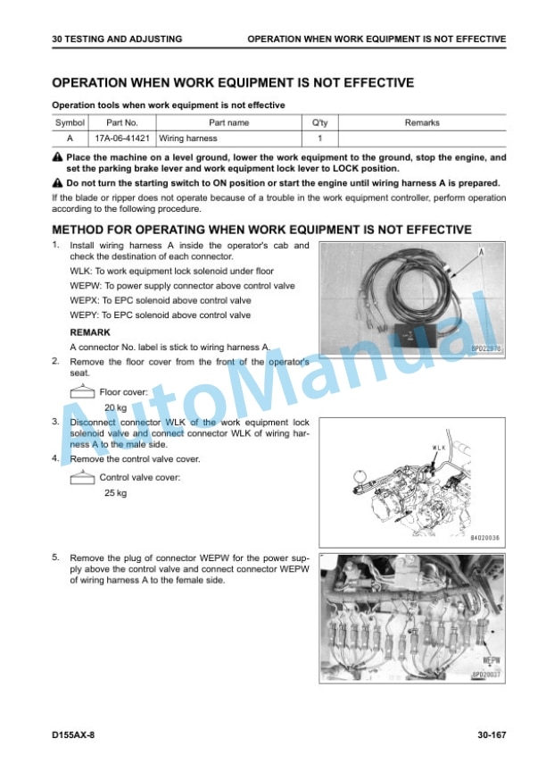 Alternative view of Komatsu D155AX-8 Bull Dozer Shop Manual SEN06497-17
