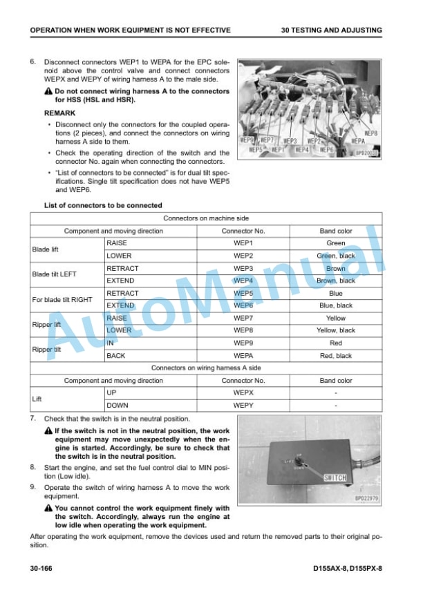 Alternative view of Komatsu D155AX-8, D155PX-8 Bull Dozer Shop Manual SEN06948-00