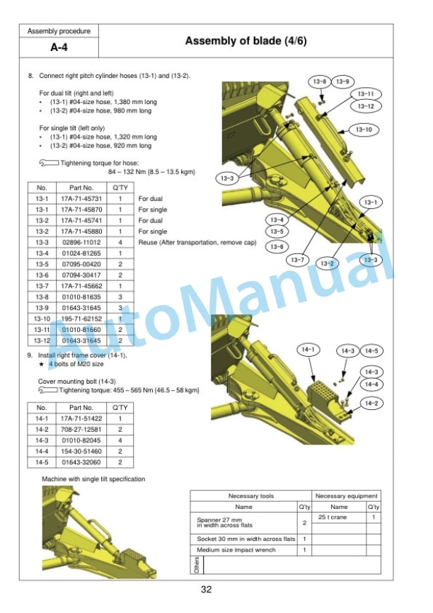 Komatsu D155AX-8E0 Bulldozer Field Assembly Instruction GEN00193-00 3 Komatsu D155AX-8E0 Bulldozer Field Assembly Instruction GEN00193-00 - Image 3