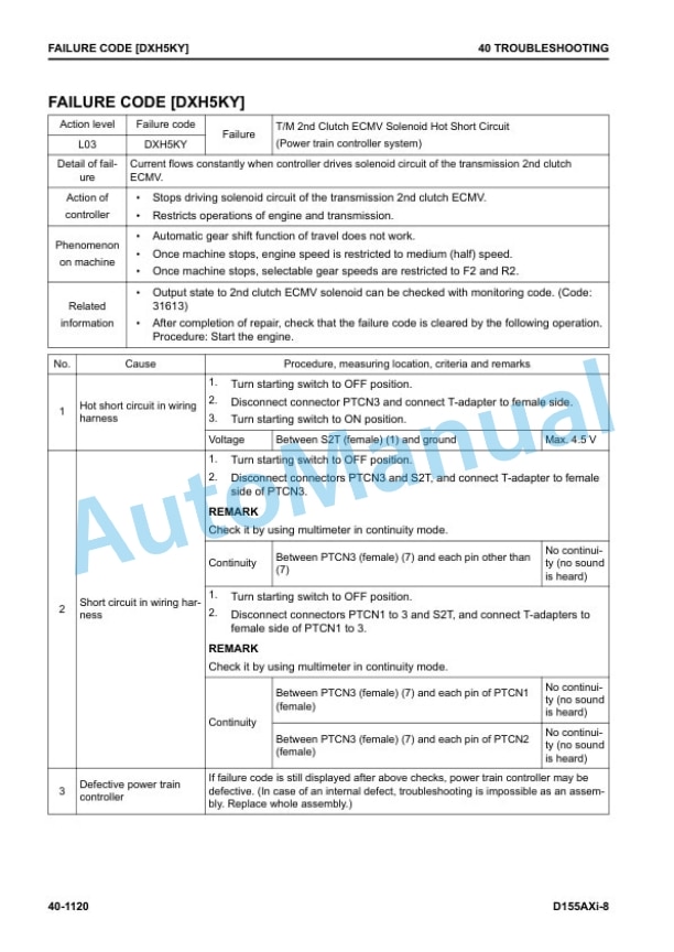 Komatsu D155AXi-8 Bull Dozer Shop Manual SEN06521-09 4 Komatsu D155AXi-8 Bull Dozer Shop Manual SEN06521-09 - Image 4